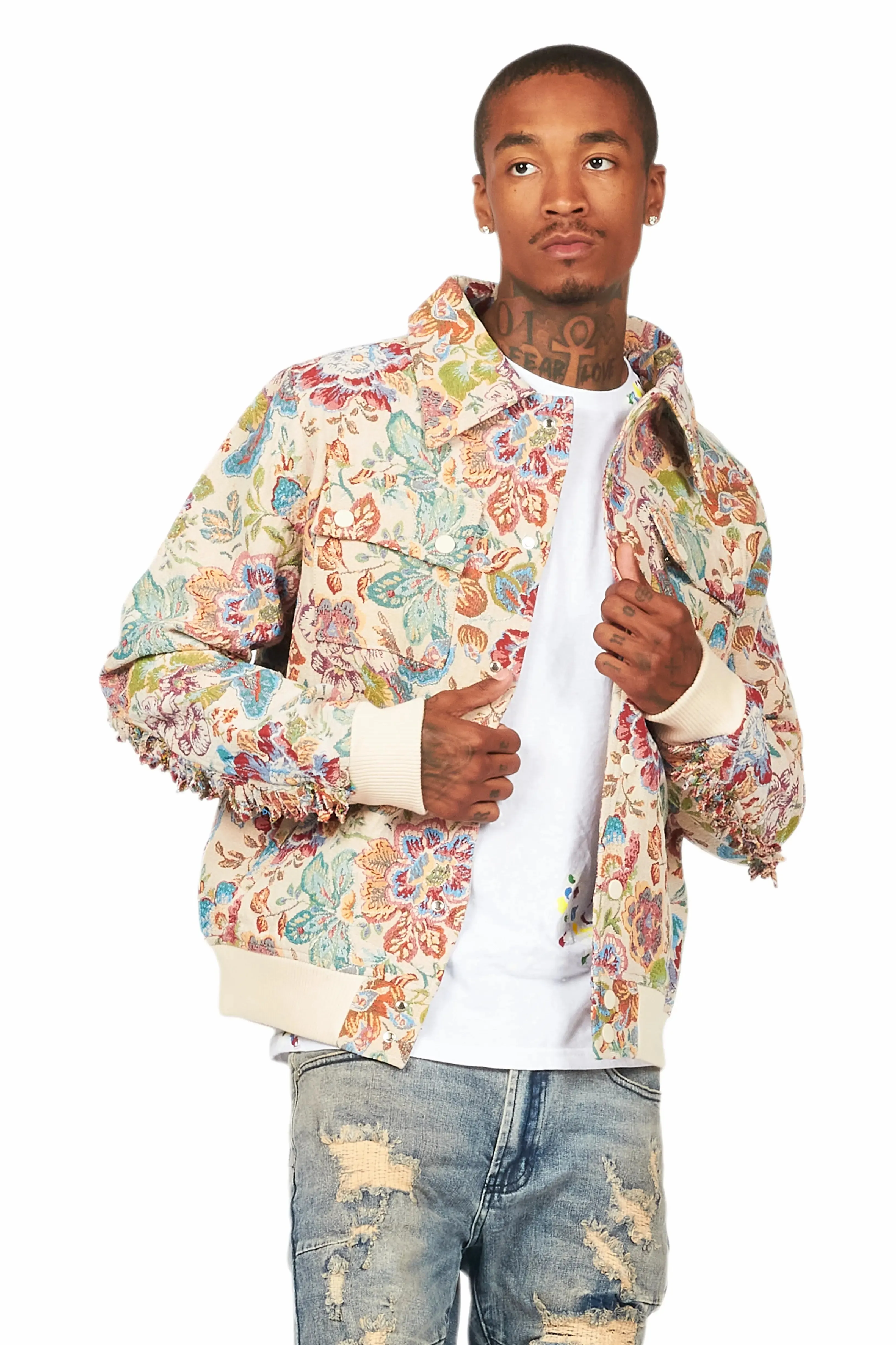 Abner Red/Beige Tapestry Jacket