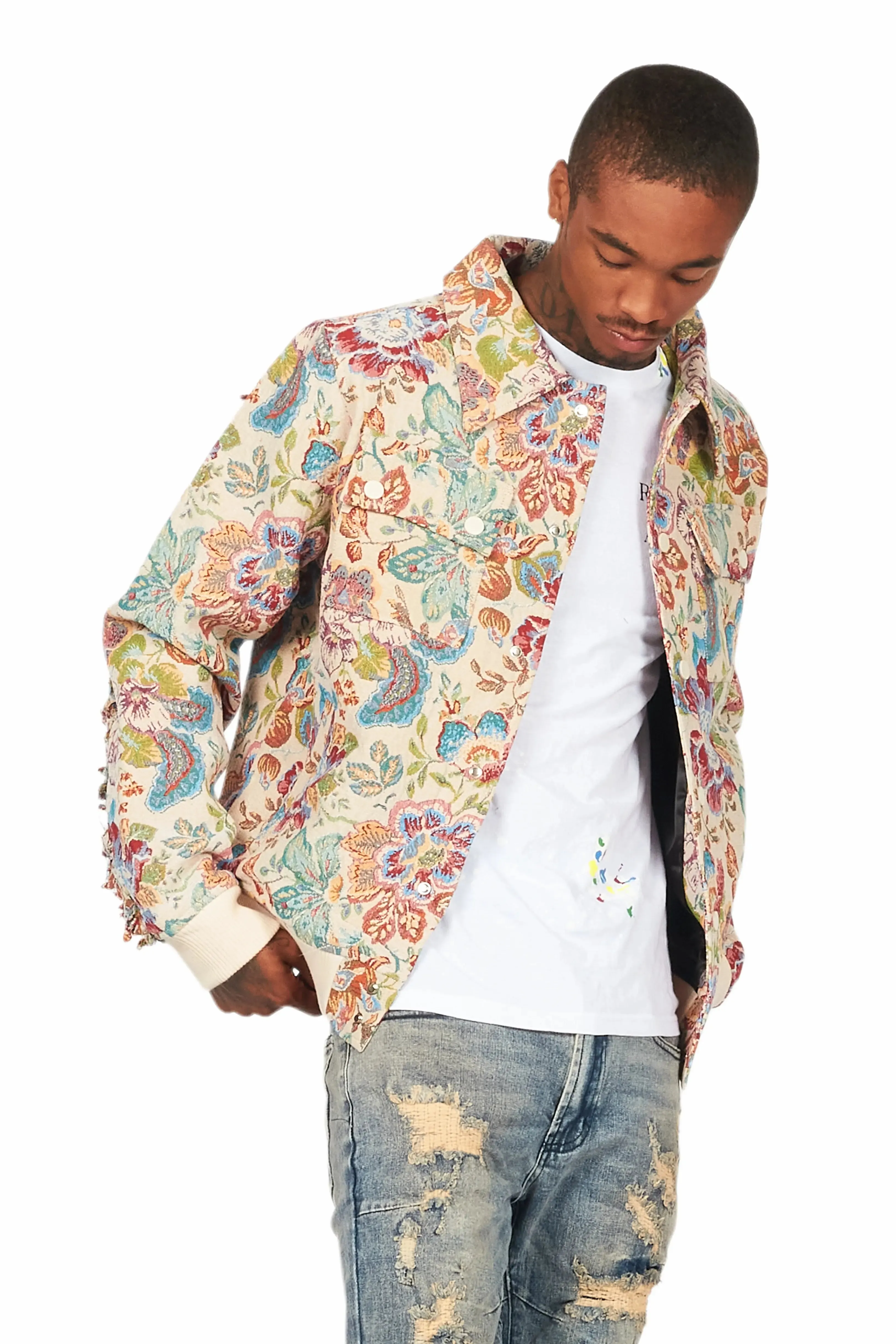 Abner Red/Beige Tapestry Jacket