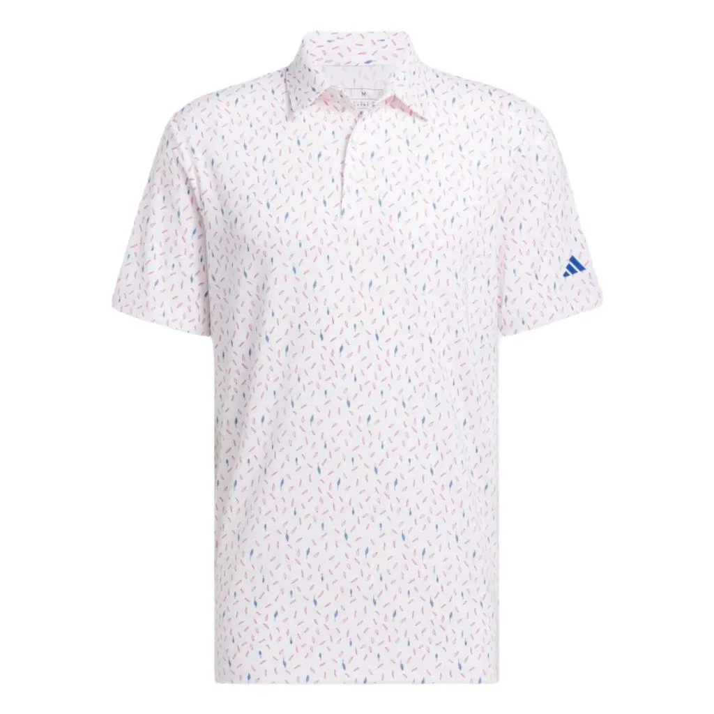 Adidas Ultimate365 Allover Print Polo Shirt - White