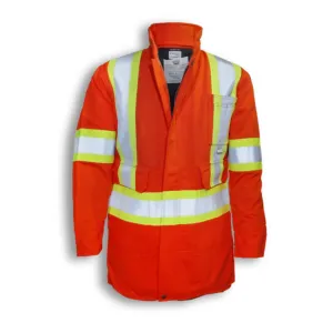 Big K Men's Hi-Vis CSA Certified Indura Ultrasoft Flame Resistant Parka Jacket | 3M Reflective Tape | Durable & Comfortable | Sizes S-5XL