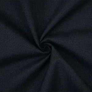 Black-Gray Wool Polyester Dobby Woven Suiting Fabric