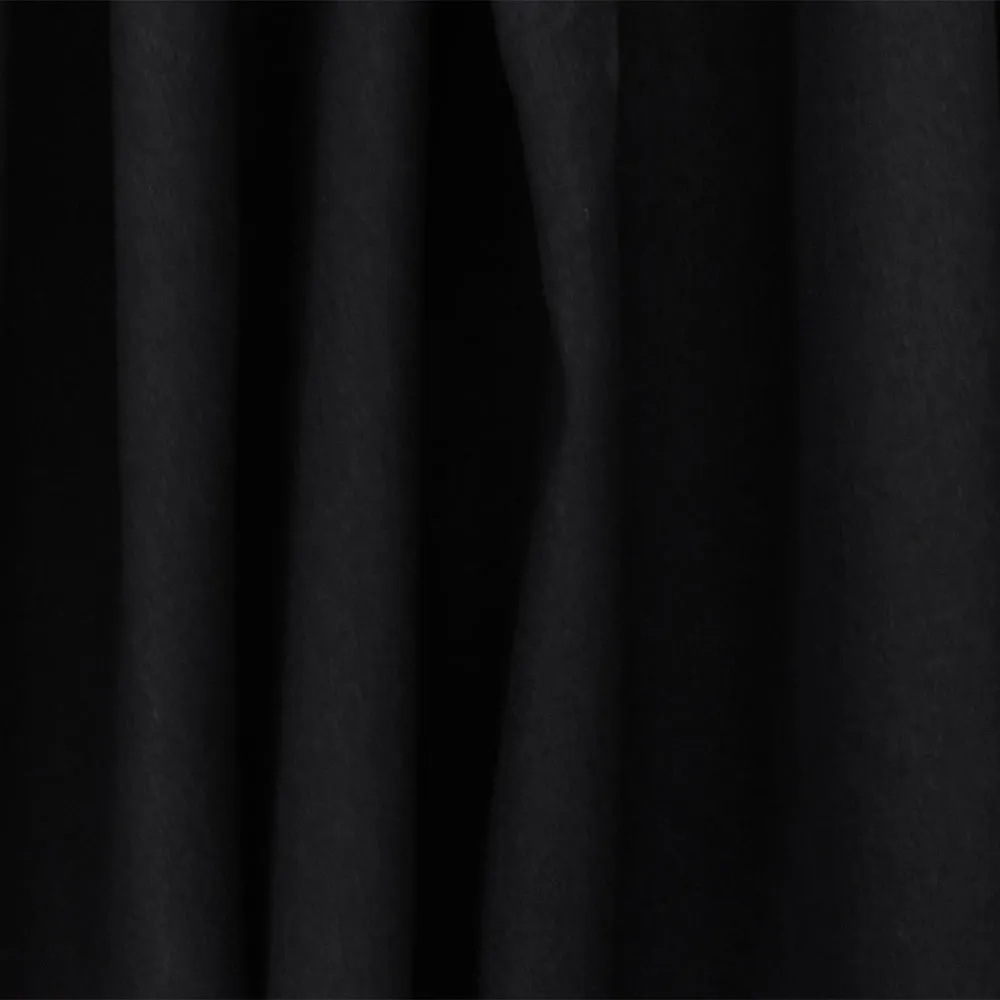 Black Solid Stretch Poly Spandex Twill Woven Fabric