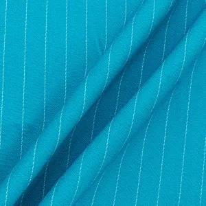 Bright Teal Pinstriped Pure Wool