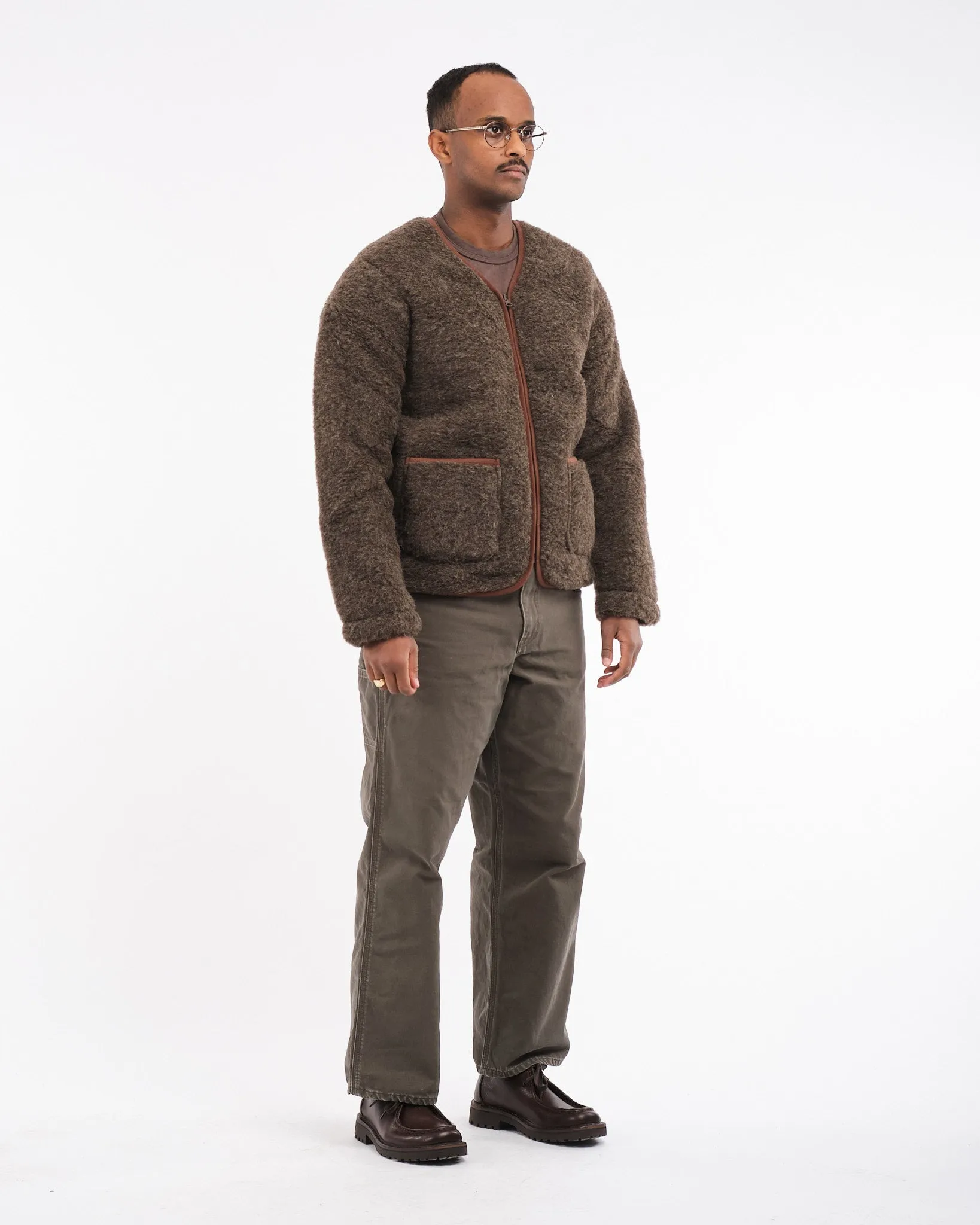 Cardigan Zip Up Medium Brown