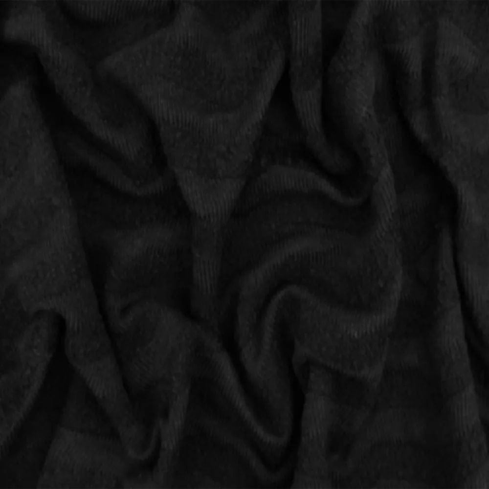 Classic Black Chevron Terry Jacquard Stretch Double Knit Fabric