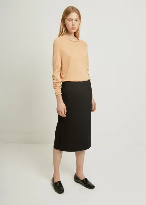 Cotton Twill Straight Skirt