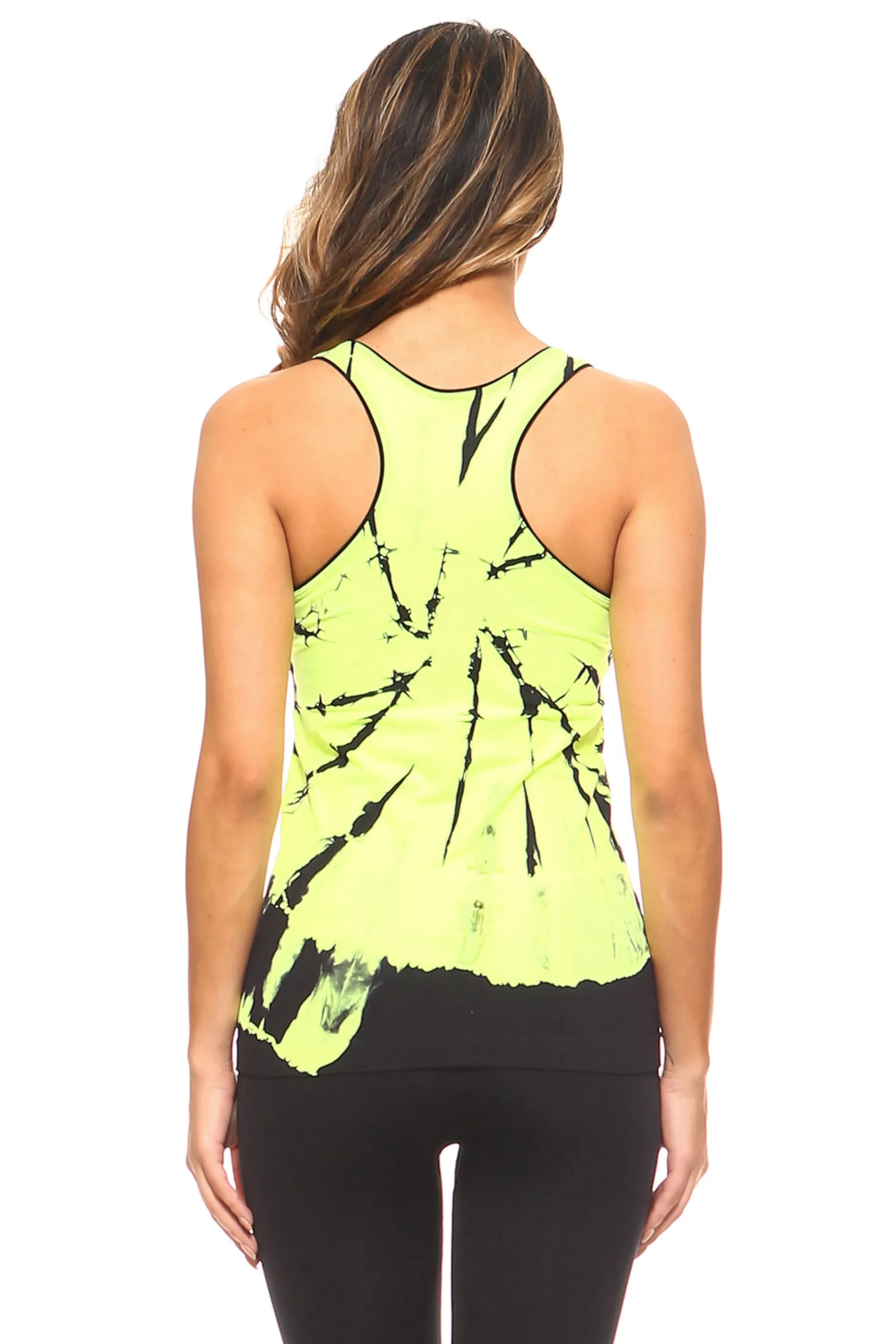 Crinkle Tie Dye Active Racerback Top