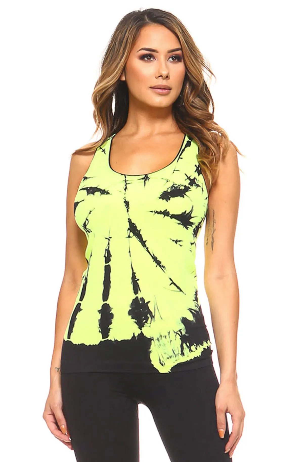 Crinkle Tie Dye Active Racerback Top