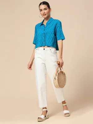 CROPPED SCHIFFLI SHIRT