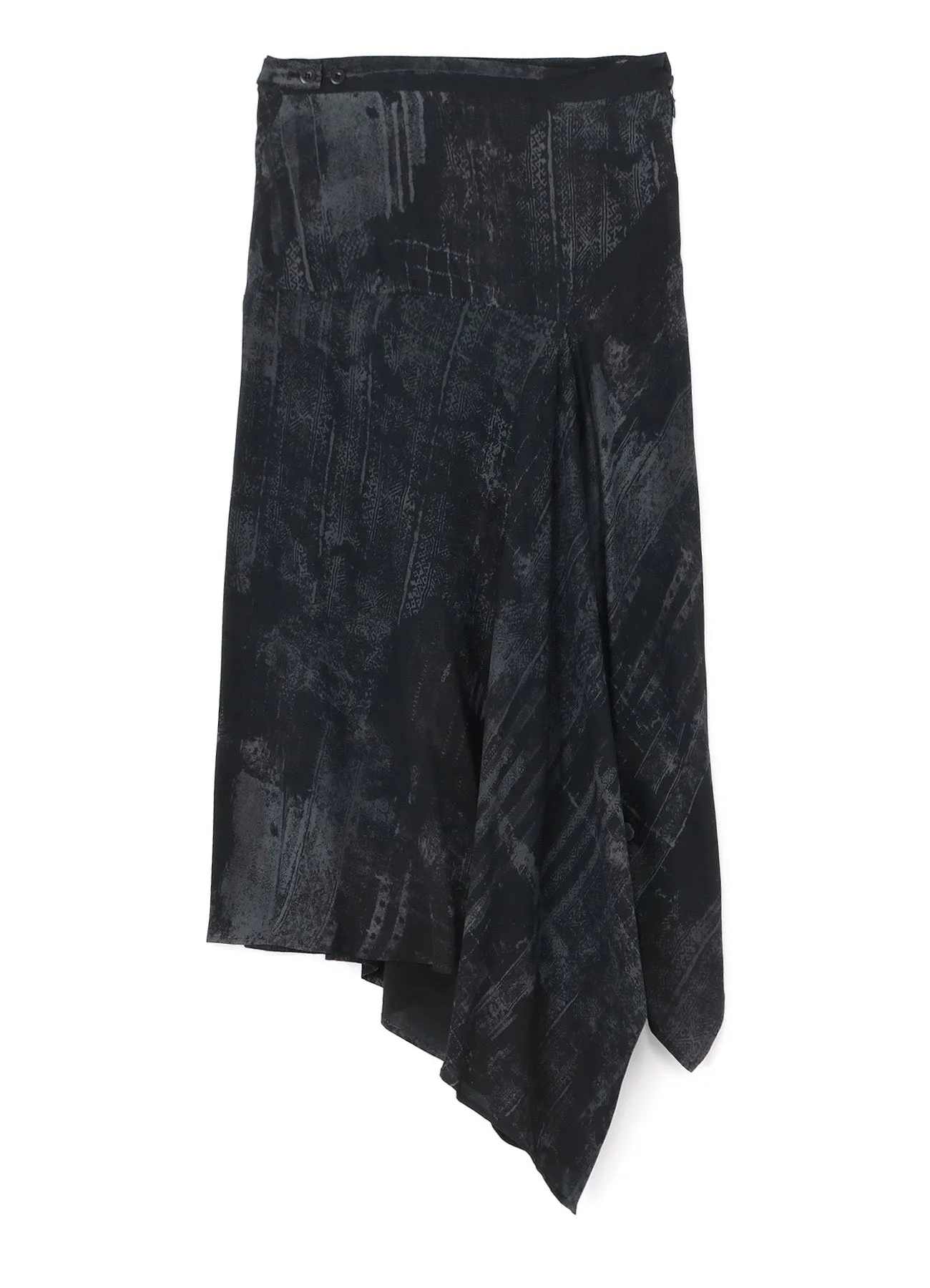 CUPRO/RAYON TWILL ASYMMETRIC FLARED SKIRT