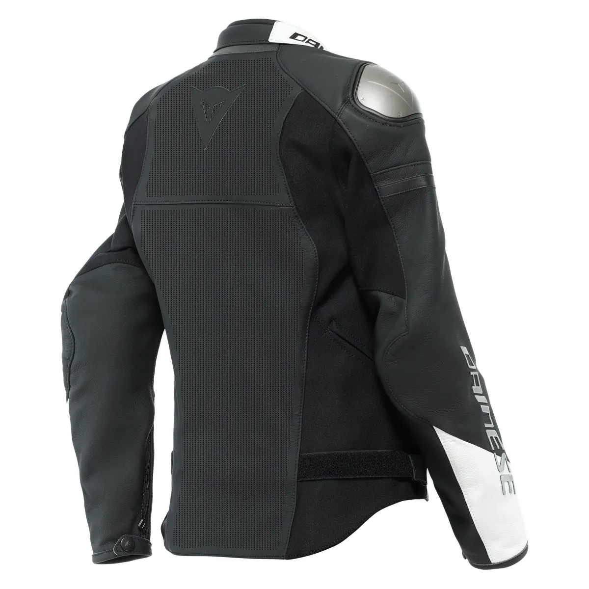 DAINESE RAPIDA LADY MATTE BLACK/MATTE BLACK/WHITE PERFORATED LEATHER WOMENS JACKET