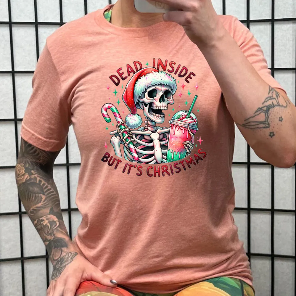 Dead Inside But Its Christmas Skeleton Shirt Unisex