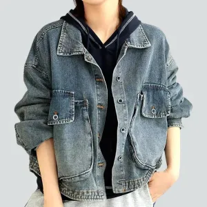 Fashion oversized jean jacket
 for women