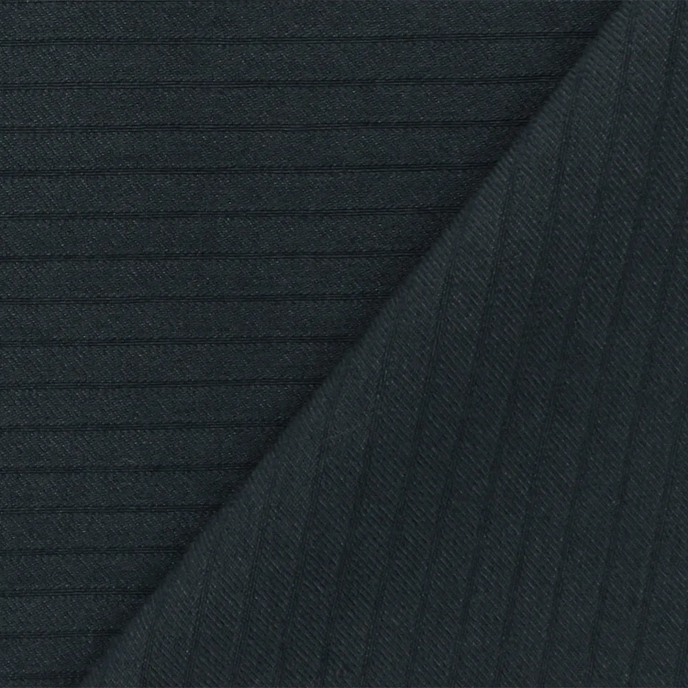 Gray Stripe Poly Blend Stretch Spandex Woven Fabric