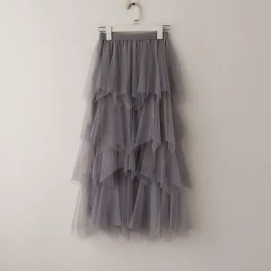 High Waist Cake Fairy Dress Sweet Look Tutu Mesh Mid-Length Skirt