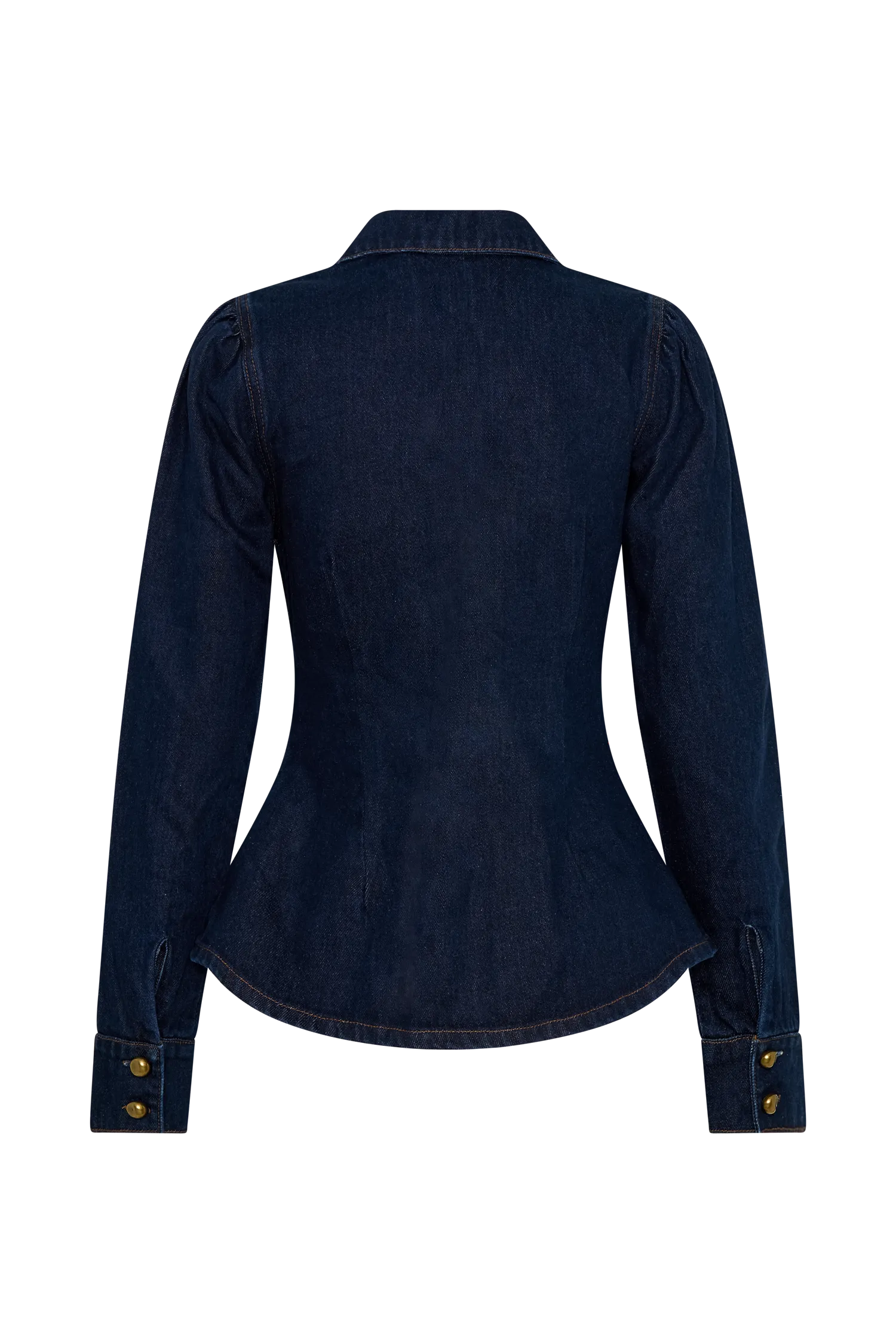 Hilary Long Sleeve Denim Top - Indigo Blue