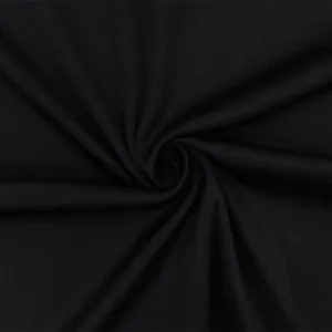 Jet Black Solid Stretch Nylon Interlock Knit Fabric