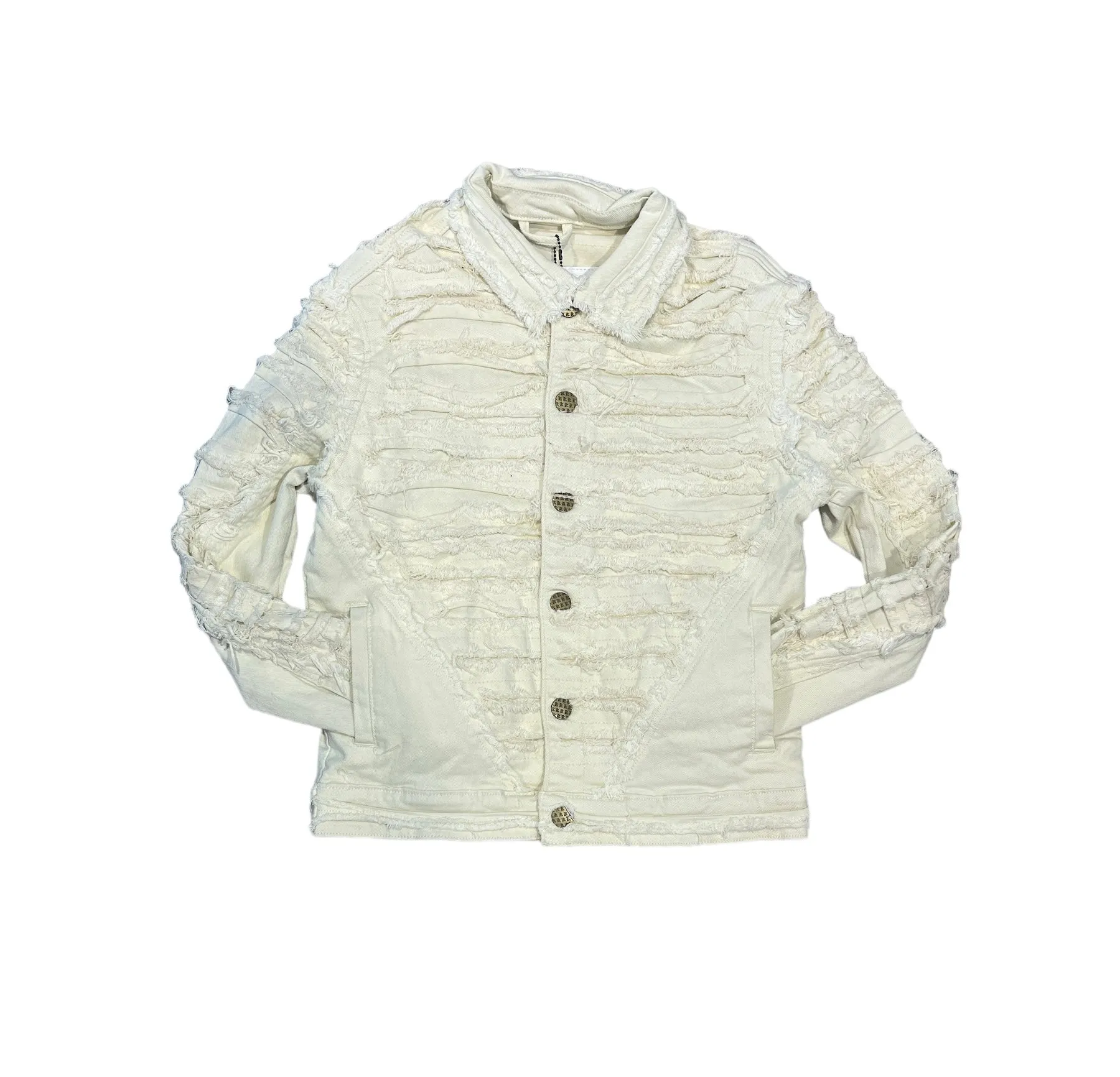 Kloud9 'Raw Edge Trim' Denim Jacket (Cream) J23522J