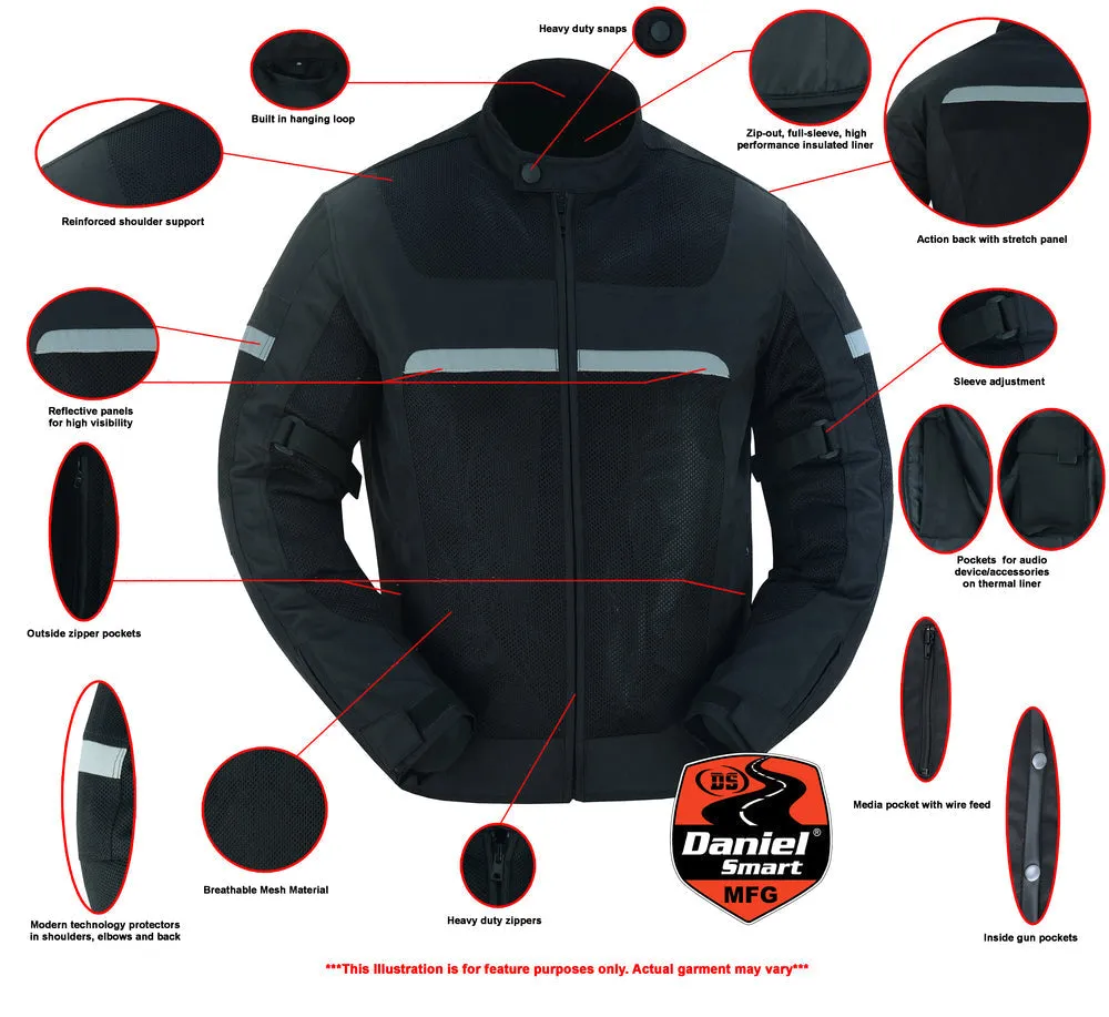 Men’s Black Racer Mesh Jacket With Armor