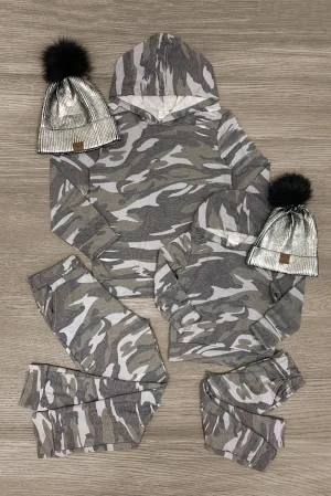 Mom & Me - Distressed Camo Lounge Hoodie Set