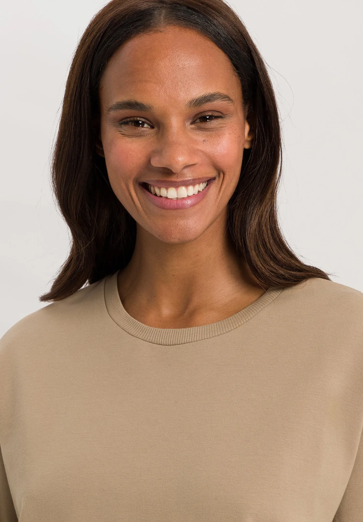 Natural Living Cotton Round Neck Top | Deep Taupe 78810-2828