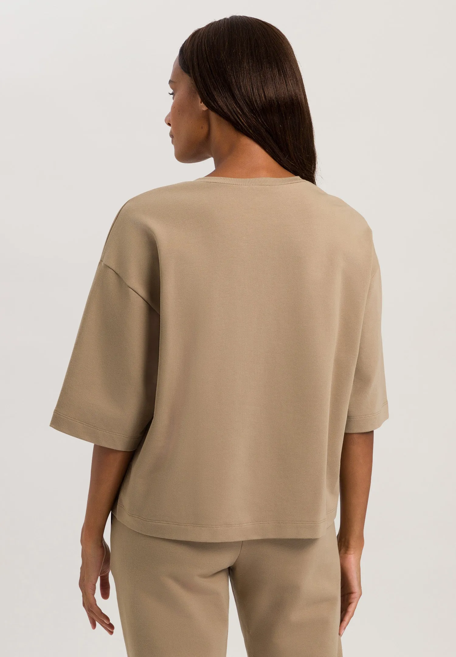 Natural Living Cotton Round Neck Top | Deep Taupe 78810-2828