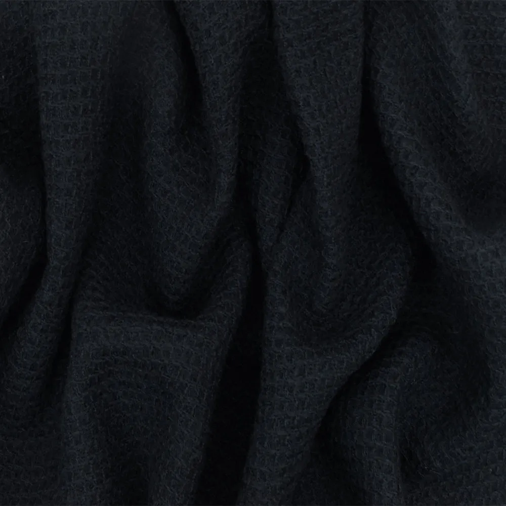 Night Blue 3D Texture Poly-Wool Woven Jacketing Fabric