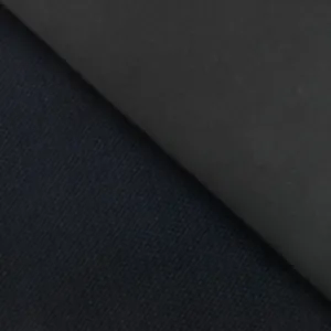 Oxford Blue-Black Bonded Double Sided Knit Jacketing Fabric