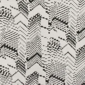 Paper White-Black Abstract Jacquard Stretch Poly Double Knit Fabric