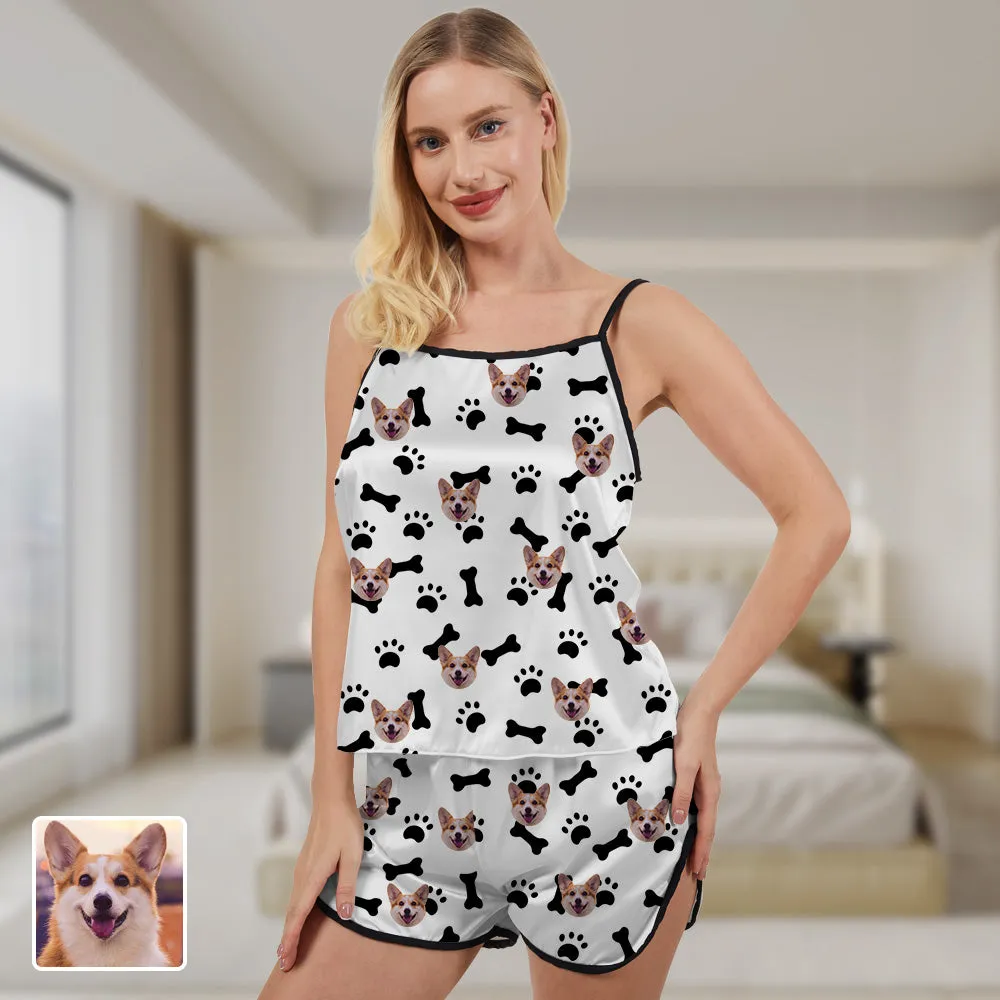 Pet Image Custom Ladies Pajamas Gift Dog Bones