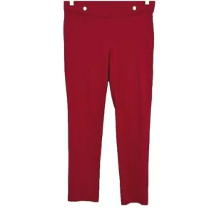 Rafaella Comfort Stretch Red Pull On Flat Front Slim Leg Cropped Women's Pants 6