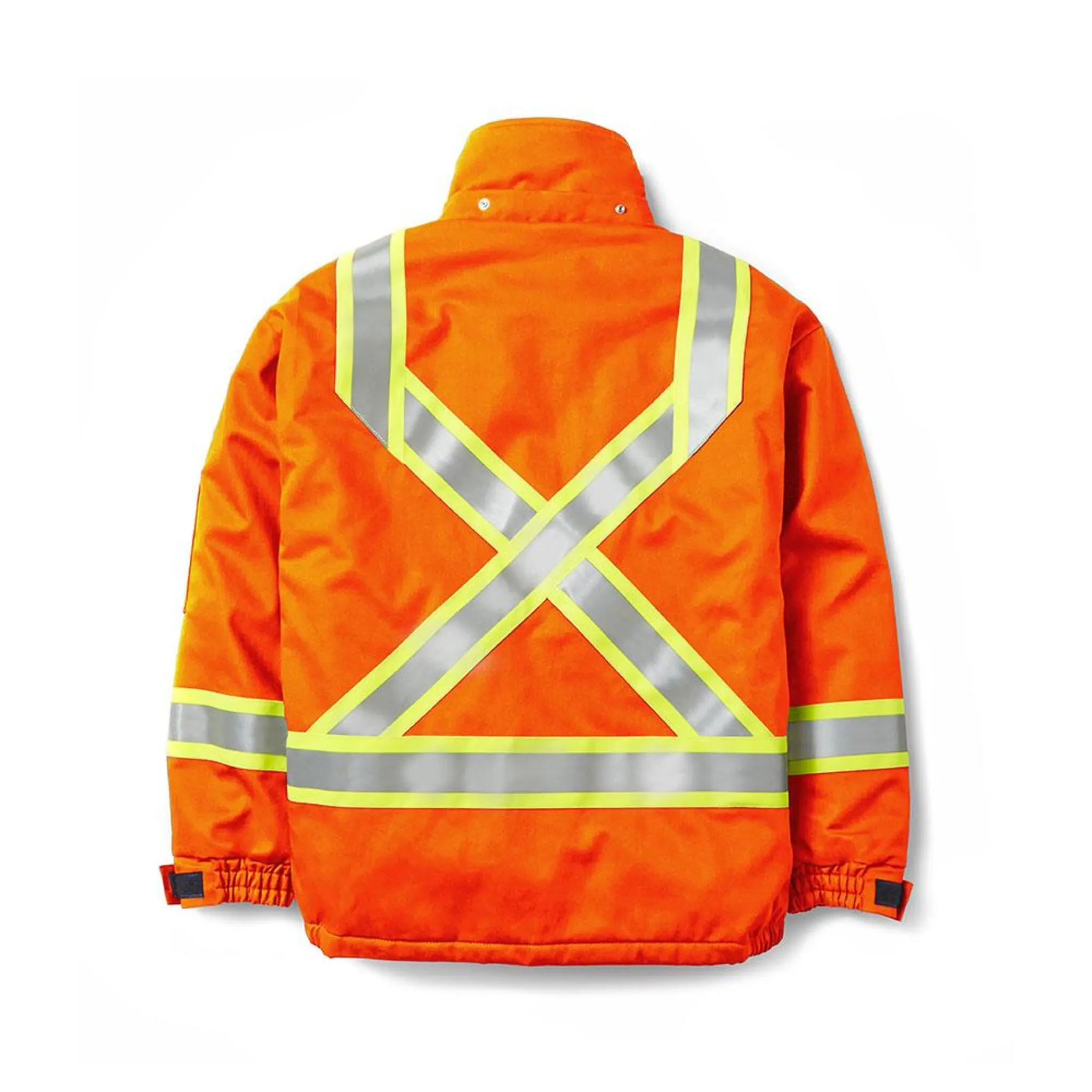 Rasco Men's Hi Vis Winter Work Jacket - FR CSA 88% Cotton/12% Nylon, Bomber, Water Resistant, Reflective, HRC4 Rated, Warm | Sizes: S-5XL