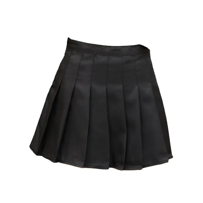 Skirt Women INS Student Korean High Waist Slim Look Pleated A-Line College Skirt