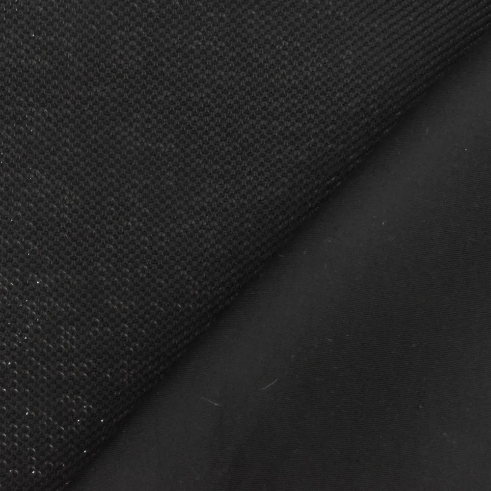 Star Black-Black Mesh Sparkle Bonded Stretch Double Knit Fabric