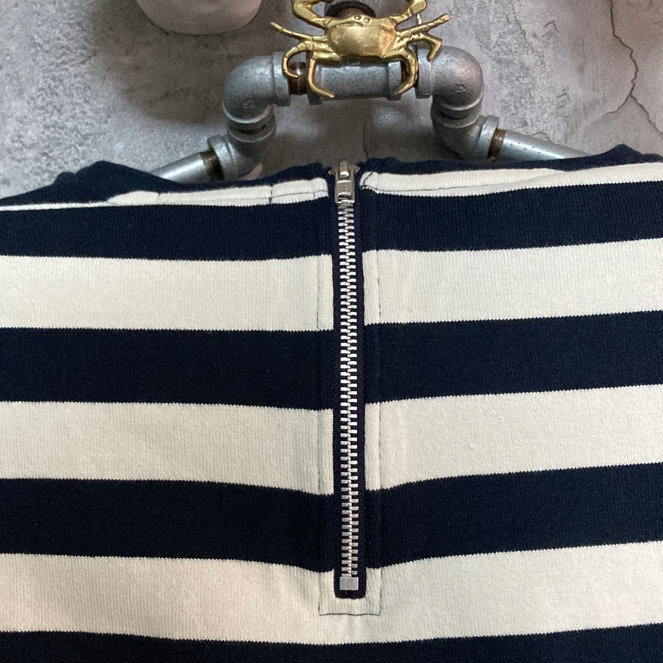 striped three quarter sleeve tops