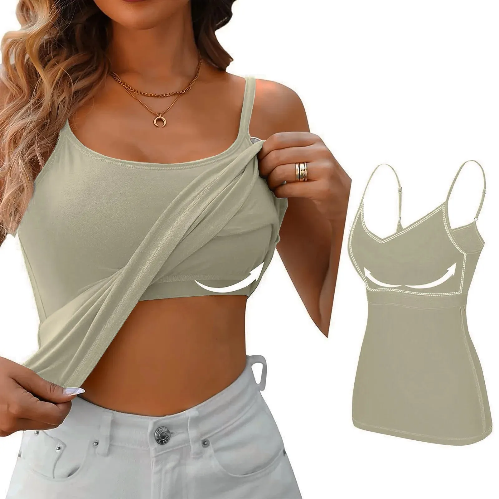 Summer Female Tanks With Chest Pad Slim Halter Neck Tees