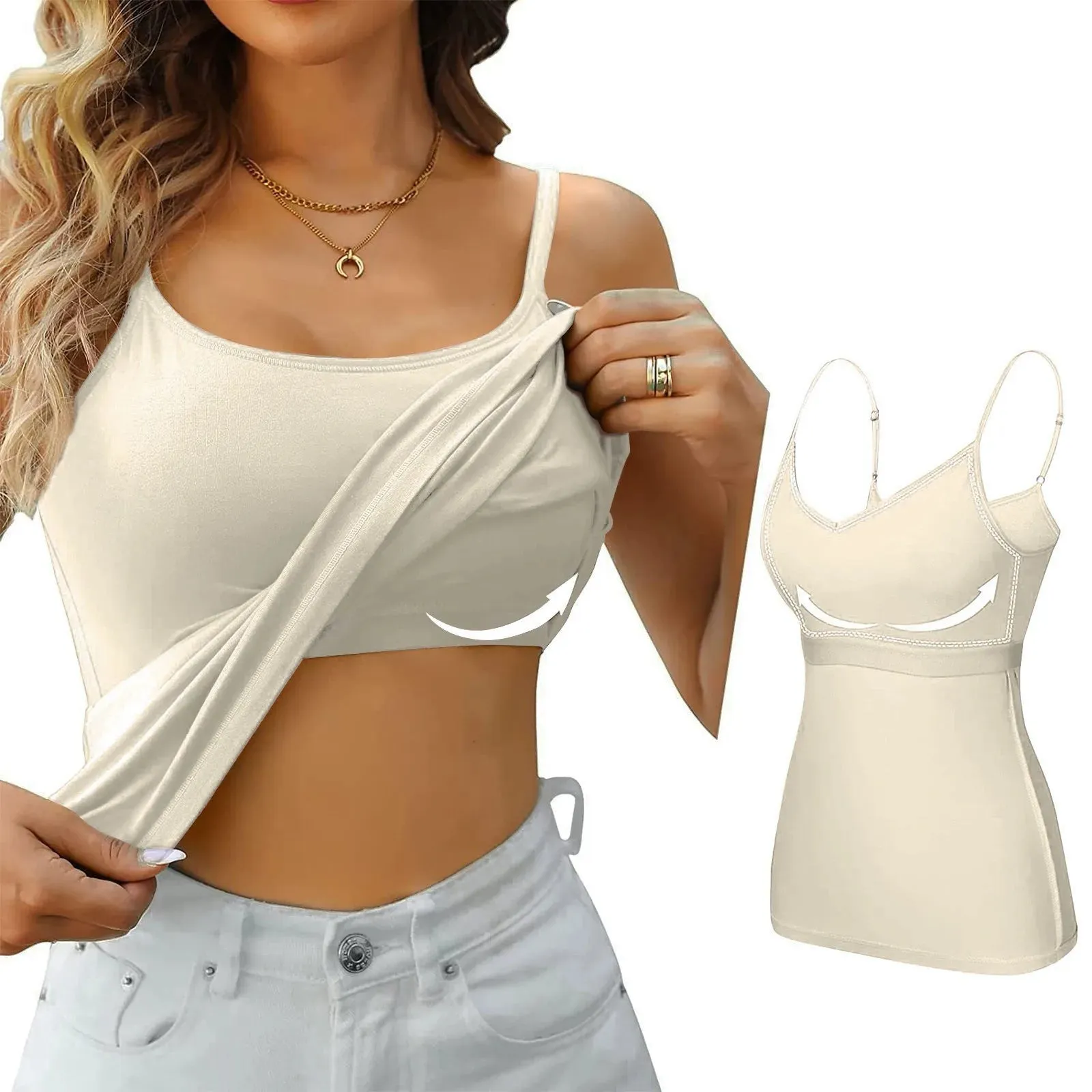 Summer Female Tanks With Chest Pad Slim Halter Neck Tees