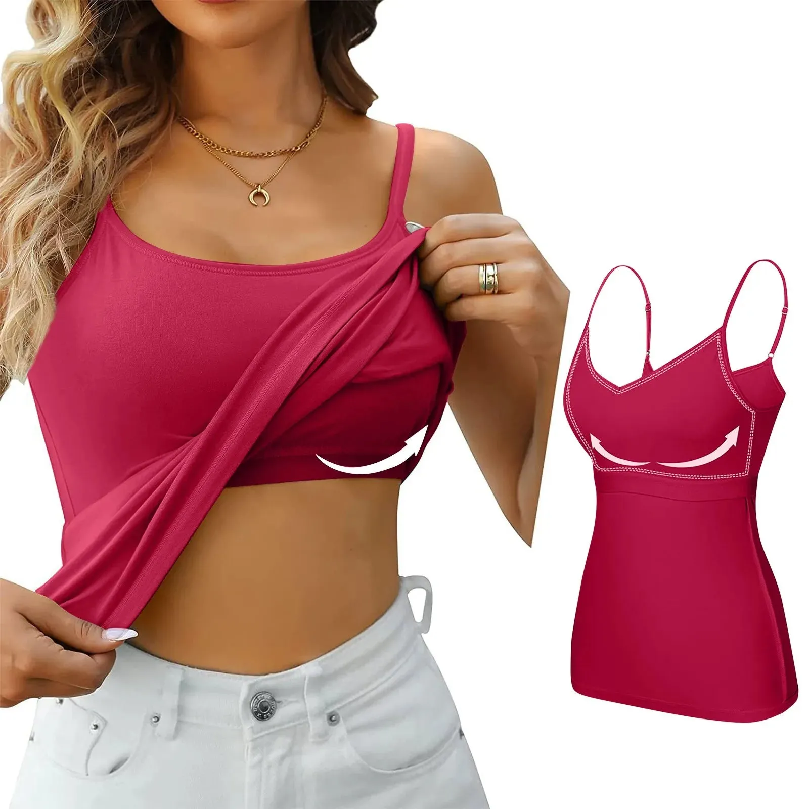 Summer Female Tanks With Chest Pad Slim Halter Neck Tees