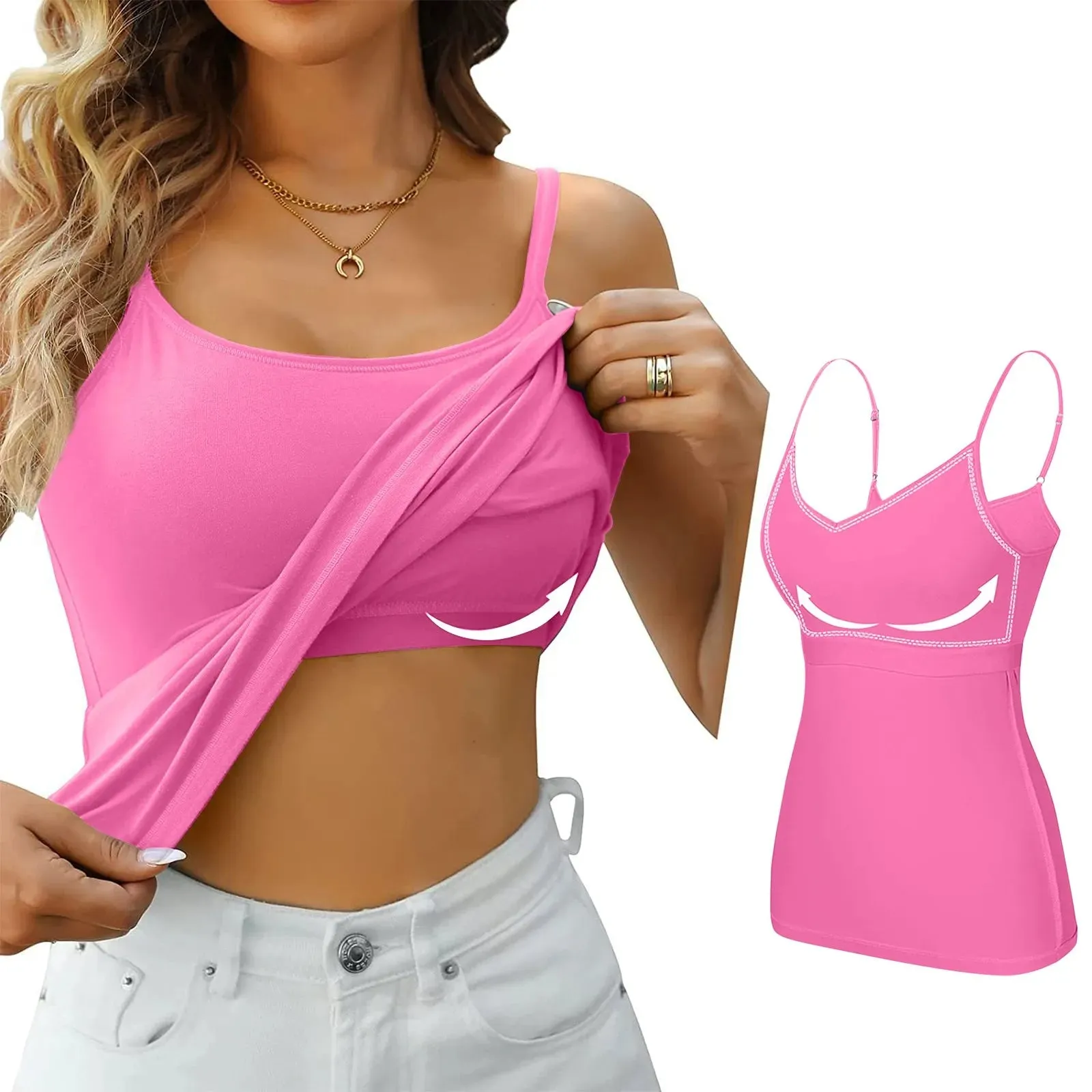 Summer Female Tanks With Chest Pad Slim Halter Neck Tees