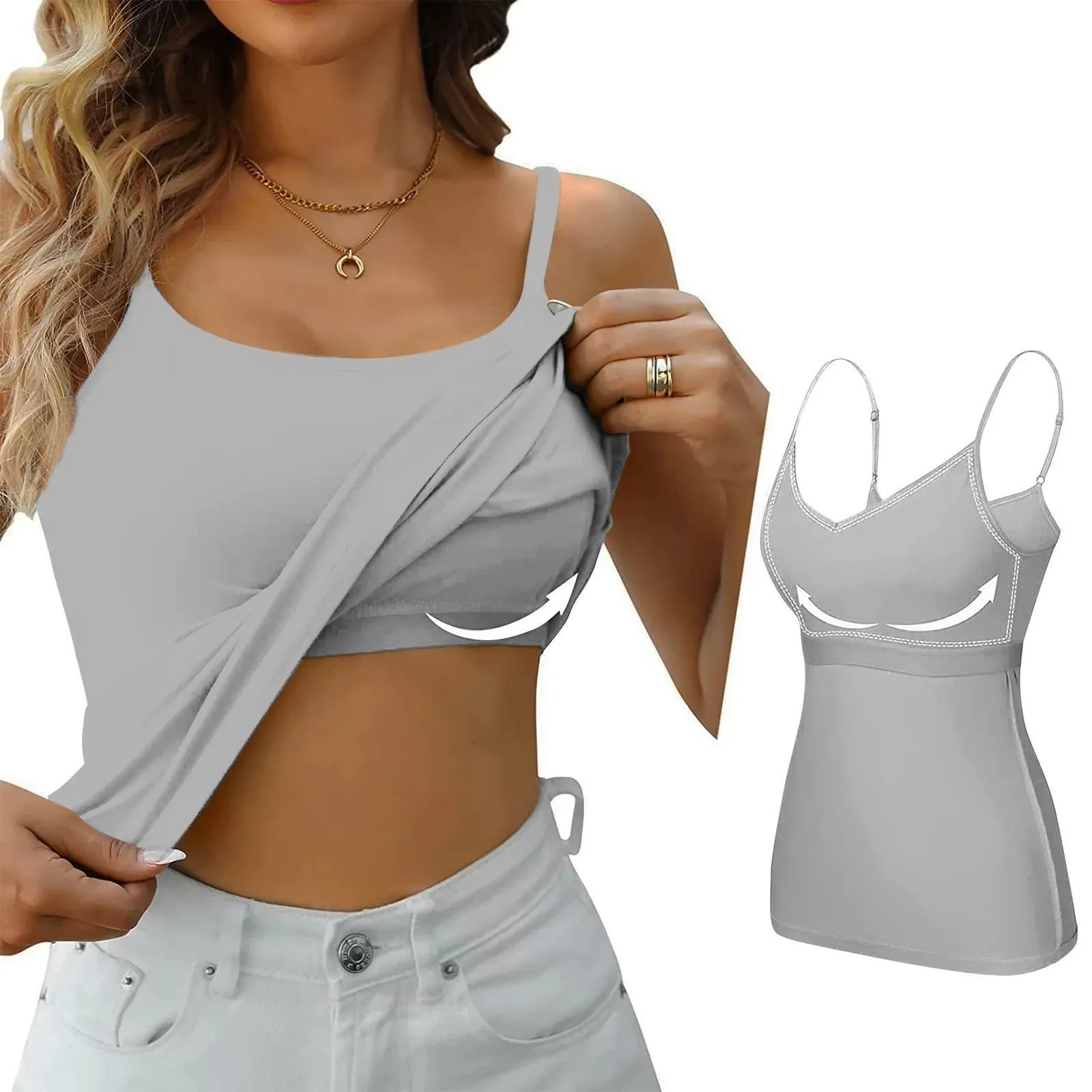 Summer Female Tanks With Chest Pad Slim Halter Neck Tees