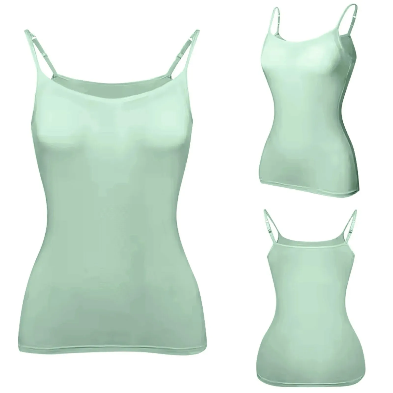 Summer Female Tanks With Chest Pad Slim Halter Neck Tees