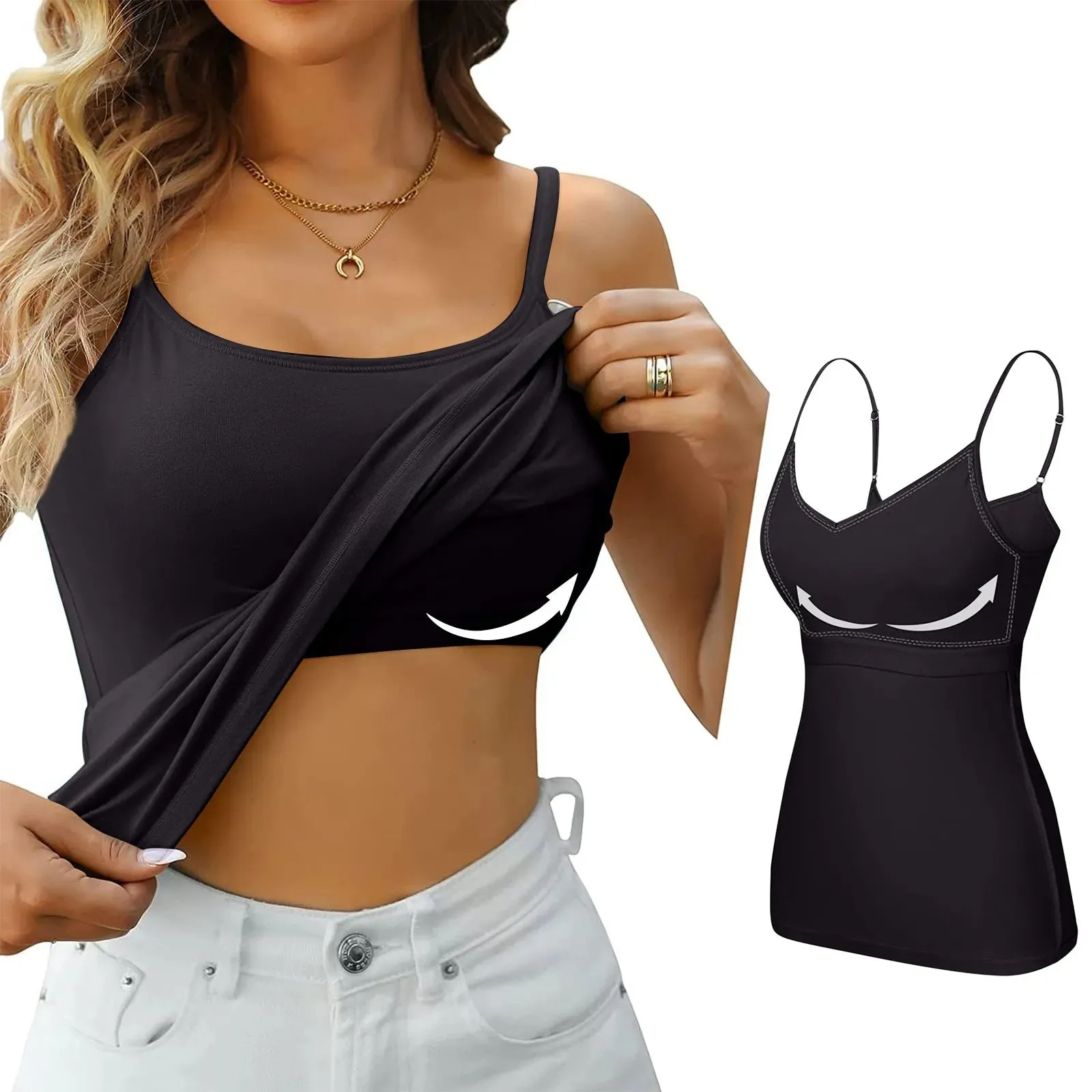 Summer Female Tanks With Chest Pad Slim Halter Neck Tees