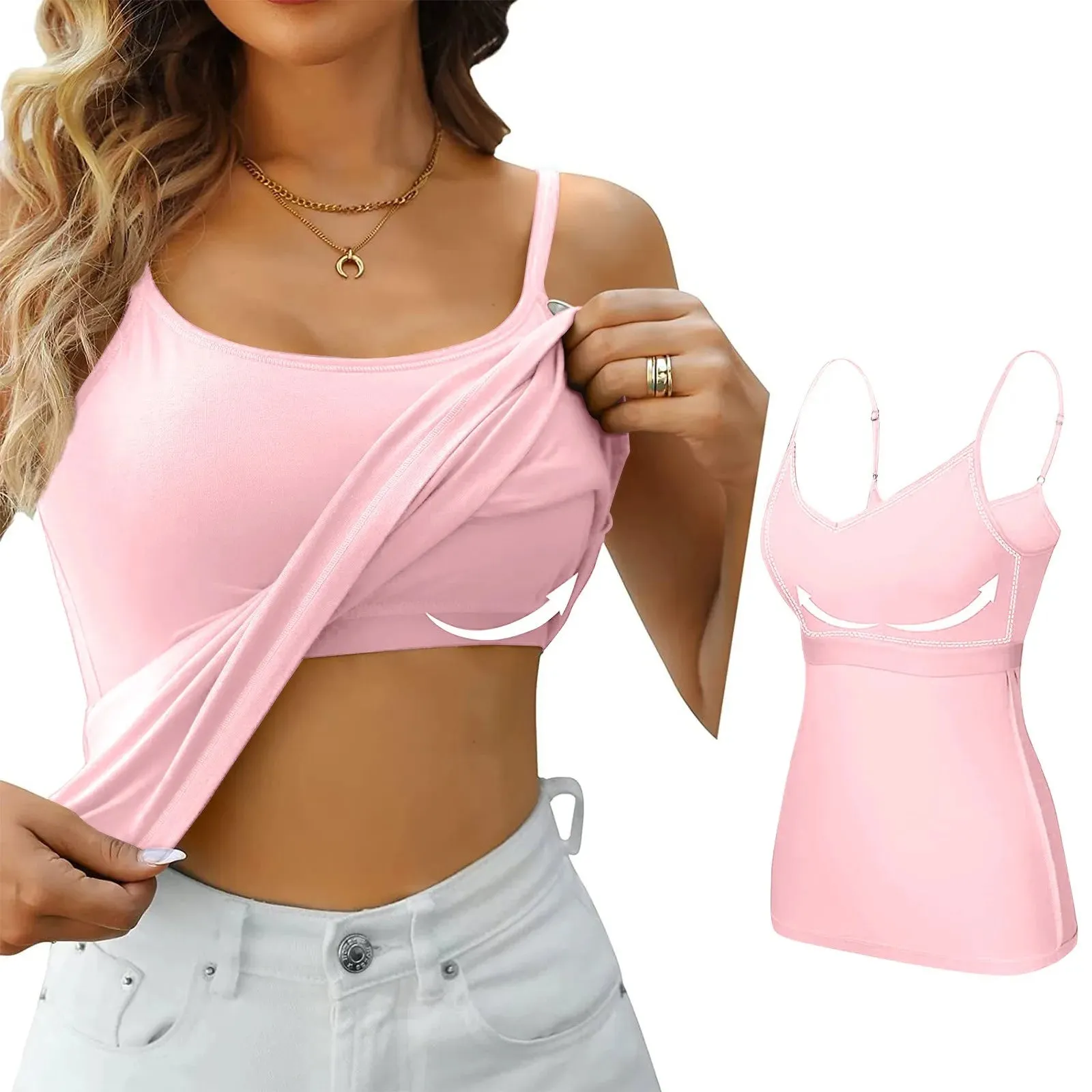 Summer Female Tanks With Chest Pad Slim Halter Neck Tees