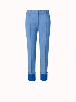 Tapered Leg Stretch Denim Pants