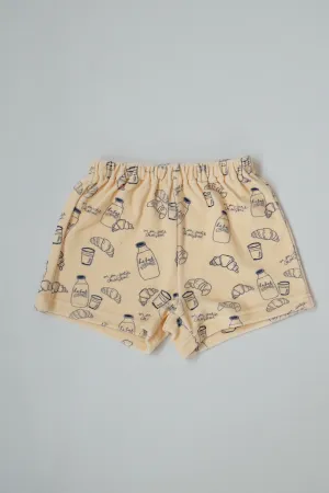 Terry towel shorts - milk & croissant