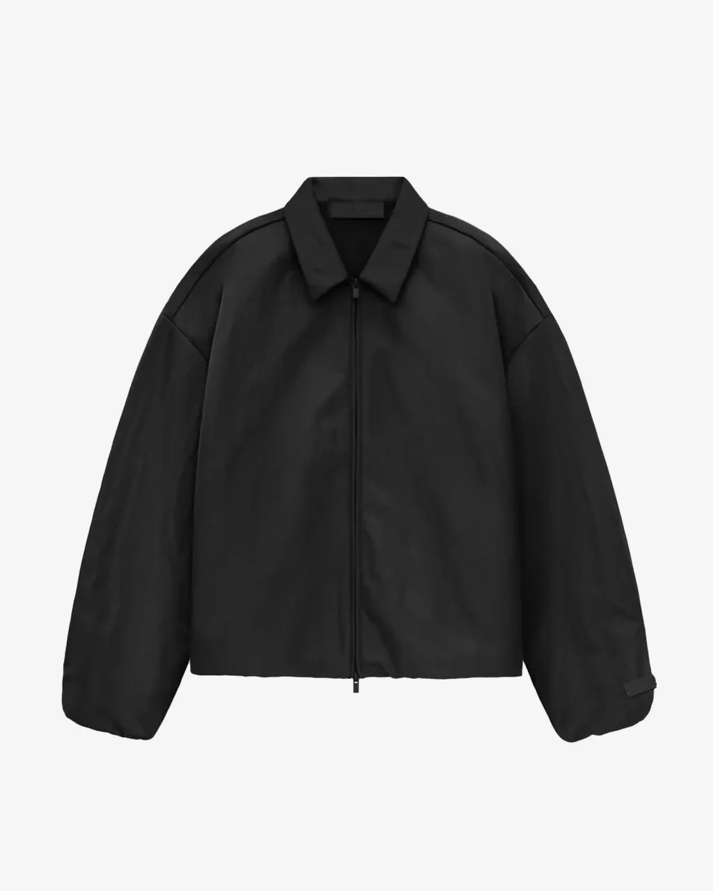 Textured Nylon Trucker Jacket Black