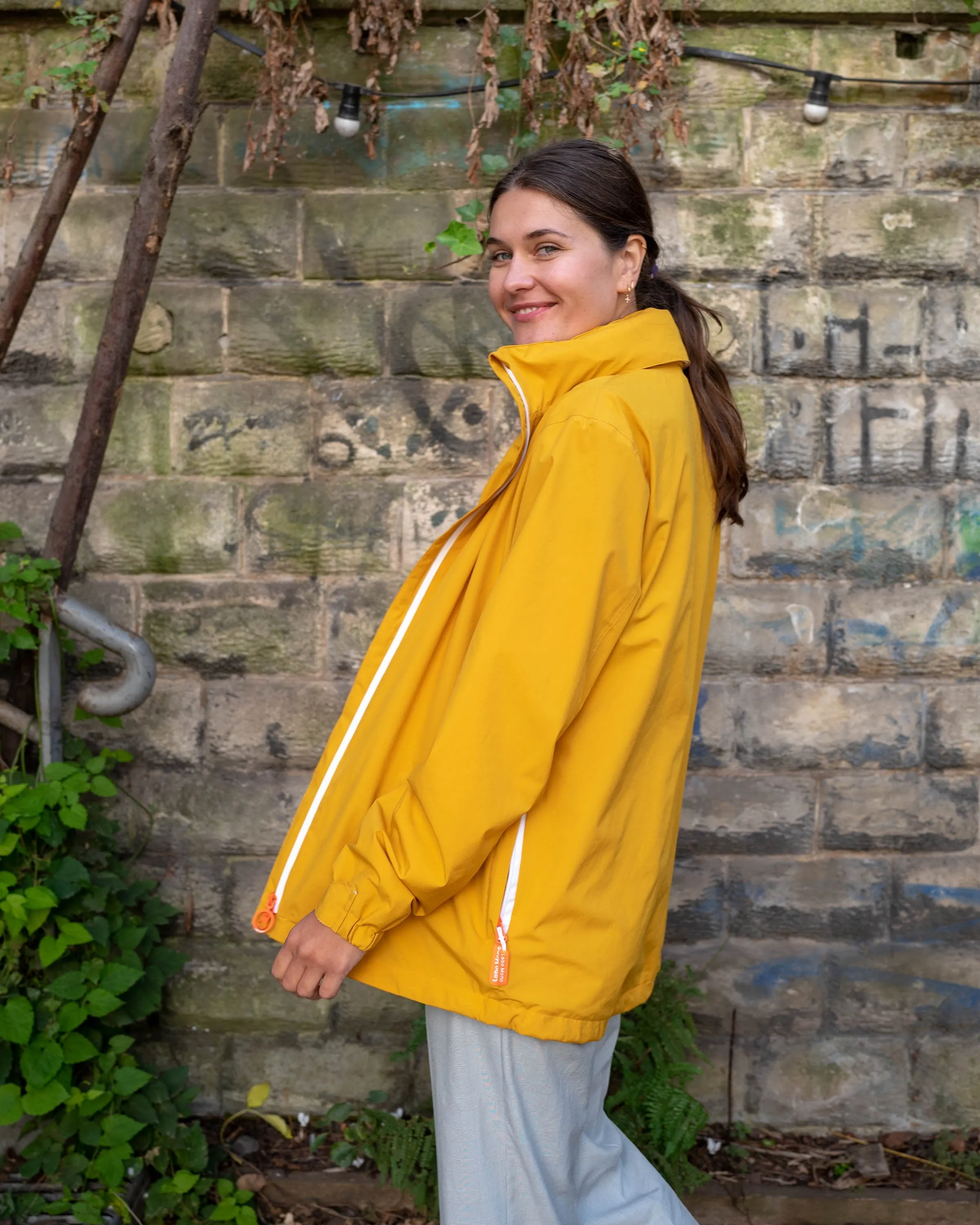 Unisex Urban Waterproof Recycled Jacket, Mustard