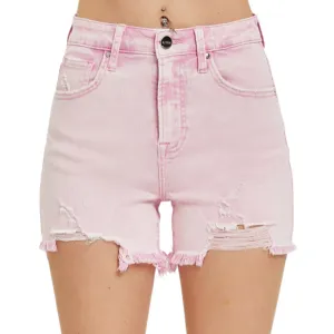 Women's Acid Pink High Rise Denim Shorts - RDS1335