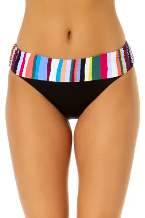 Women's Easy Breezy Stripe Printed Fold Over Bikini Bottom