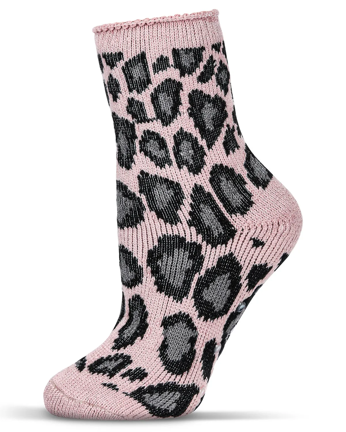 Women's Leopard Print Cozy Warm Thermal Crew Socks